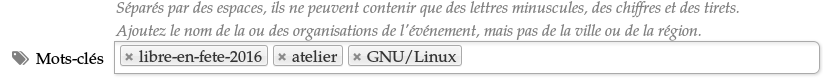 Capture
d'écran de la saisie dans l'Agenda du Libre
